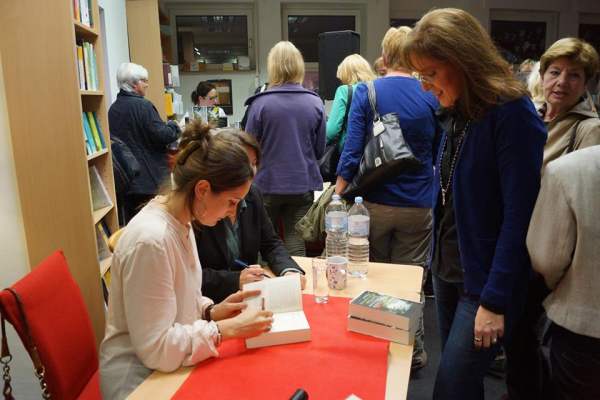 Signing books after an event in Puhleim, Germany.